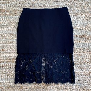 Topshop lace black pencil skirt
